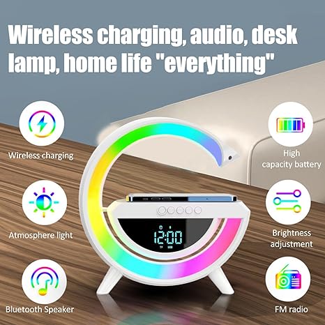 Load image into Gallery viewer, Digital Led Wireless Charger Speaker
